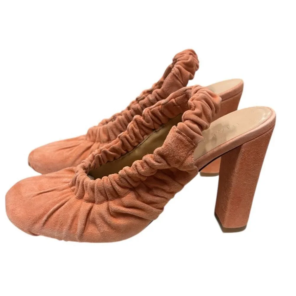 ULLA JOHNSON Lucia Ruched High Heel In Henna NWB Size 39 1/2